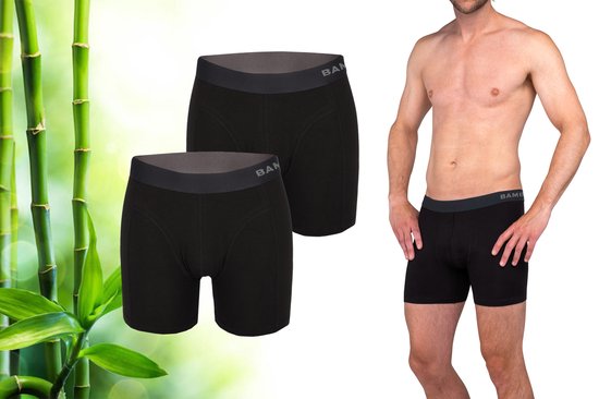 Bamboo – Boxershorts für Herren – Bambus – 2er-Pack – Schwarz – XL – Herrenunterwäsche – Boxershorts – Boxershorts aus Bambus für Herren