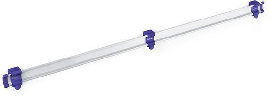 Toolflex Besenhalter und Aufhängesystem für Gartengeräte – Geeignet für Werkzeuge mit einem Durchmesser von 15–35 mm – Aluminiumschiene – 94 cm – Inkl. 5 Werkzeughalter und Befestigungsmaterial – Lila