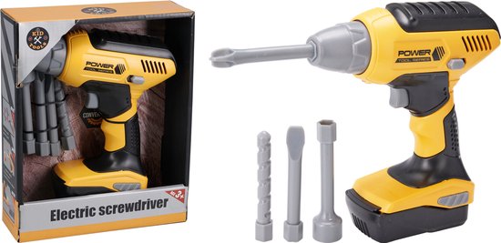 Kid Tools Werkzeug-Spielzeug-Schraubmaschine – inklusive 4 Bits – Licht & Sound – 15,5 x 6 x 17 cm
