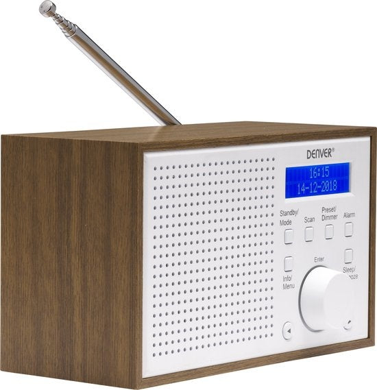 Denver - DAB46 - DAB Radio - mit UKW & DAB+ - LCD-Bildschirm - Weiß