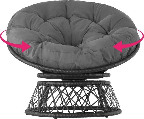 tectake - Ratan fauteuil Gargano zwart - 403552