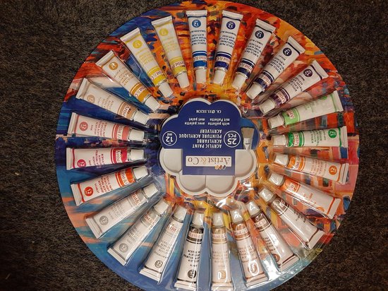 Artist & Co Acrylic Painting Paletteb - 25 Farben - auf Wasserbasis - Multicolour