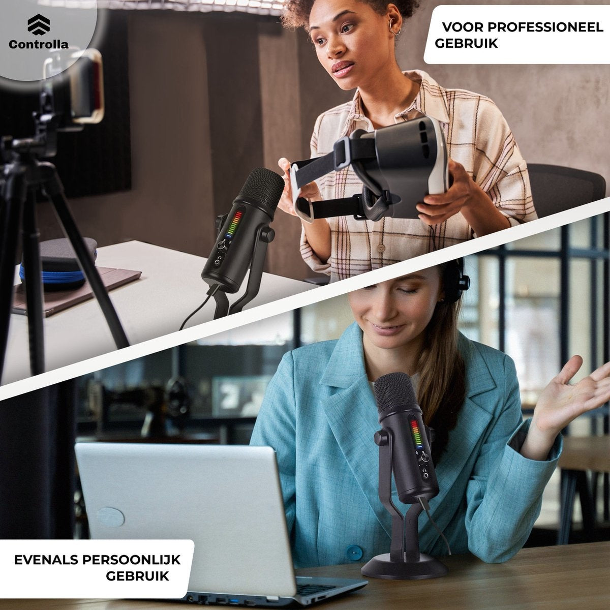 Controlla USB-Mikrofon - Kondensatormikrofon für PC - Gaming-Mikrofon - Streaming - Podcast-Mikrofon