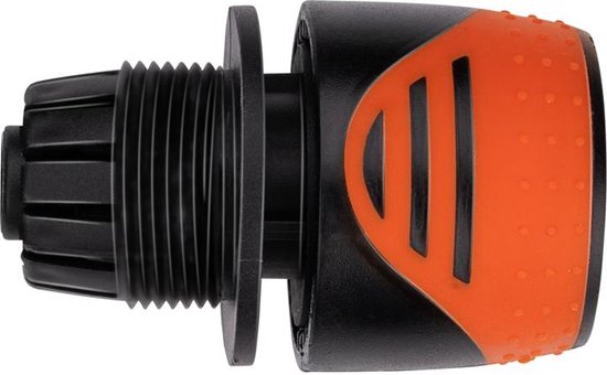 BLACK+DECKER Gartenschlauch-Kupplung 1/2'' - Gartenschläuche ⌀13mm - Integrierter Wasserstop - Kunststoff - Schwarz/Orange