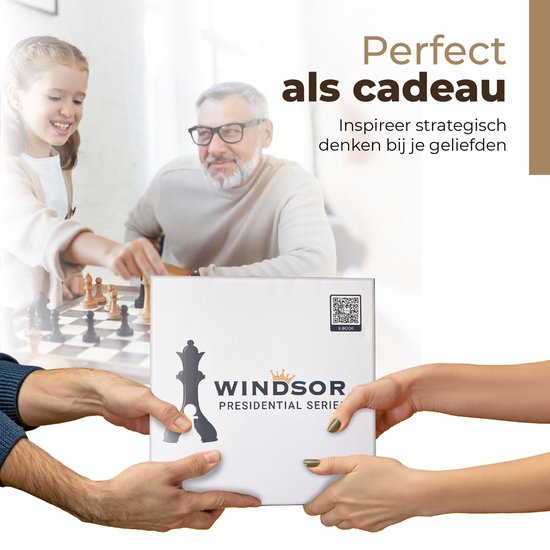 Windsor - Luxus-Schachbrett - mit Schachfiguren - 35 cm - Anmerkungen - Schachspiel - Magnetisches Schachspiel - Schachspiel - Holz