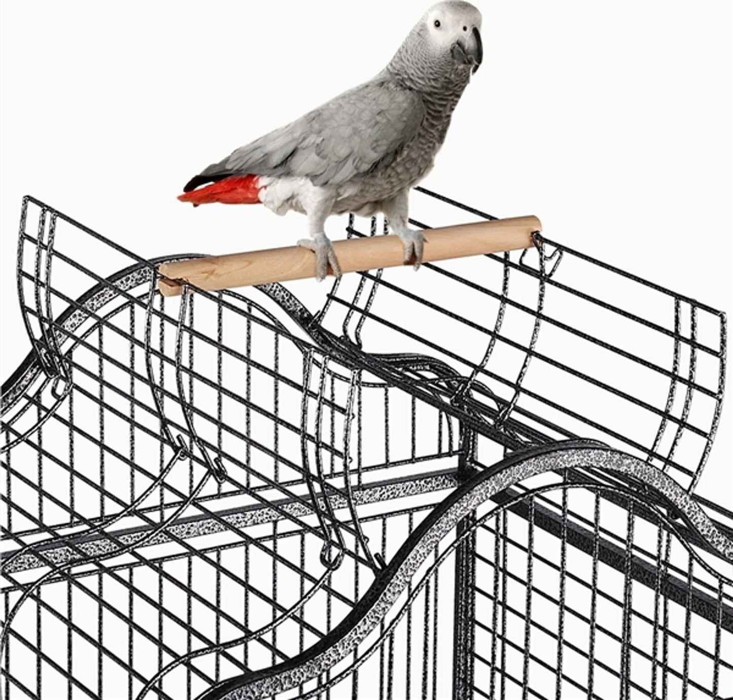Yaheetech Vogelkäfig Papageienkäfig - 81 x 77 x 154-160 cm - Ausgestattet mit klappbarem viktorianischem Dach und Schmutzsammler und mobilem Sockel - Für Papageien und große Vögel - Schwarz gehämmertes Metall