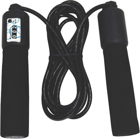 XQ Professional Springseil mit Zähler - Beschwert - Verstellbar - Kugellager - Sportartikel - Fitness, Crossfit, Boxen etc. - Speedrope - Schwarz - Copy
