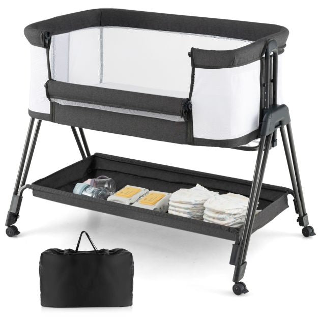 Babybett Tragbares Klappbett Verstellbares Bett mit Stauraum