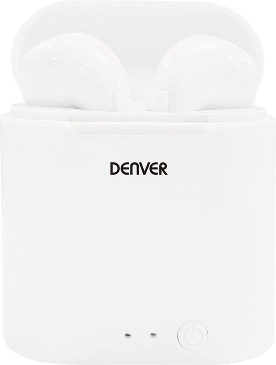 Denver Wireless Earbuds mit Ladeetui - Ohrhörer Wireless - Bluetooth - TWE36 - Weiß