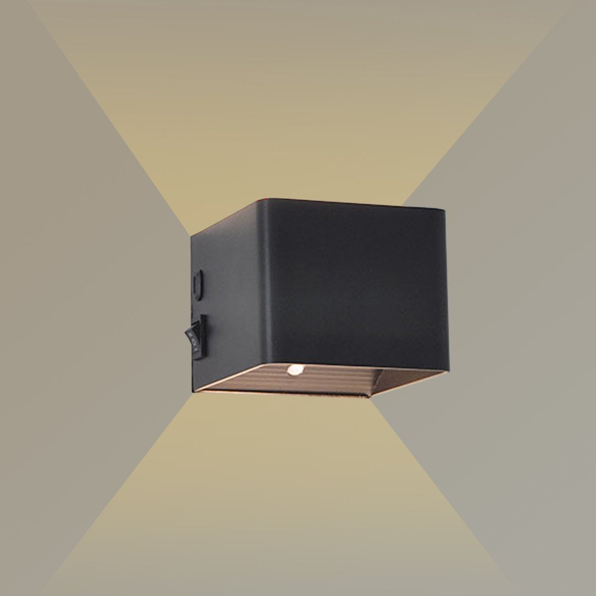 Techvavo® Wiederaufladbare Wandleuchte Schwarz - 1 Stück - 19x4x1,8 cm - Intelligenter Bewegungssensor - Für den Innenbereich - USB Wiederaufladbar - Kabellos - Wohnzimmer, Badezimmer, Schlafzimmer