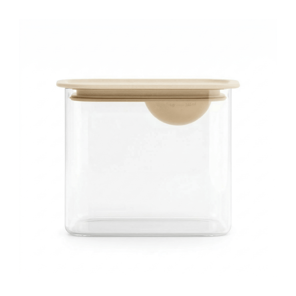 Brabantia Vorratsbehälter mit Messlöffel – 1,3 Liter – 12,3 x 15,4 x 10,6 cm