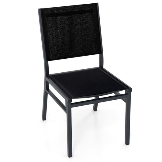 Coast Gartenstühle – Leicht – Aluminium – Atmungsaktive Sitzfläche – Ergonomisch – 60 x 45 x 87 cm – Schwarz