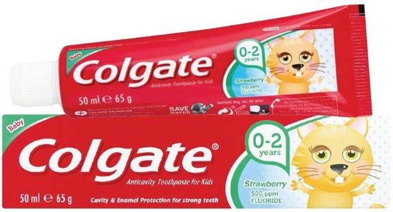 Colgate – Erdbeer-Geschmack – Kinderzahnpasta – Für Kinder von 0 bis 2 Jahren – 50 ml