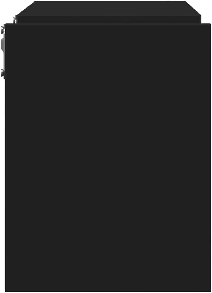 vidaXL Wandregale, 2er-Set – 100 x 15 x 20 cm – Schwarz – Lackiertes Holz