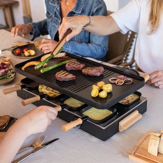 BOSKA Raclette Gourmet Party - Für 8 Personen Buchenholz Stahl - Gourmet-Set