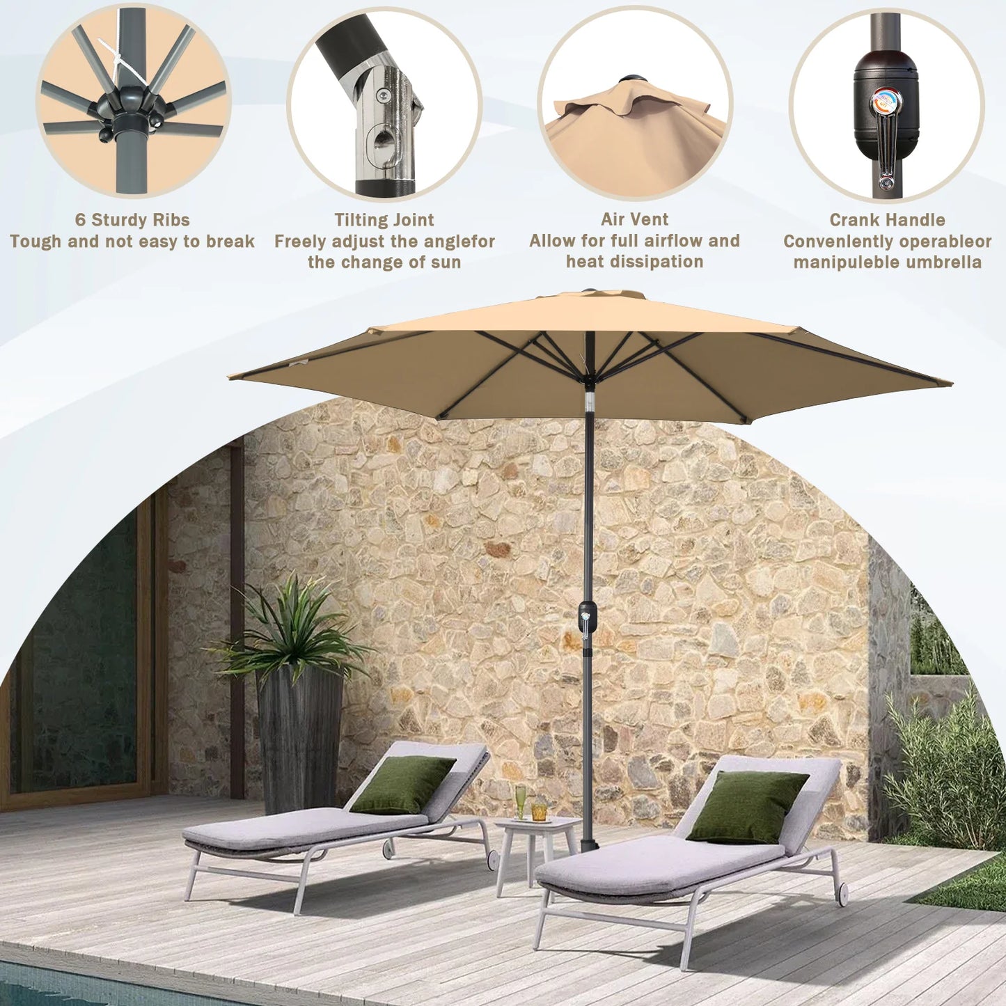 Angel Living Sonnenschirm Ø 270 cm – Terrakotta
