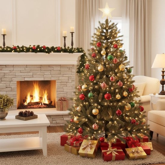 Black Box Trees Toronto Weihnachtsbaum Deluxe – Voller Wuchs mit 1282 Zweigen – Weihnachtsdekoration für den Innenbereich – Kunstbaum aus Kunststoff – H 215 x Ø 145 cm – Grün