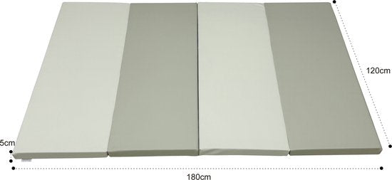Sunny Dani Foam Spielmatte – Zusammenklappbare Schaumstoffmatte – Softplay – Weiche und sichere Spielmatte – Beige und Grau – Ab 3 Monaten