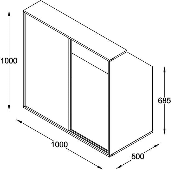 Kleiderschrank für schräge Wände – Dachgeschoss-Schrank mit Schiebetüren & Kleiderstange – Ideal fürs Schlafzimmer