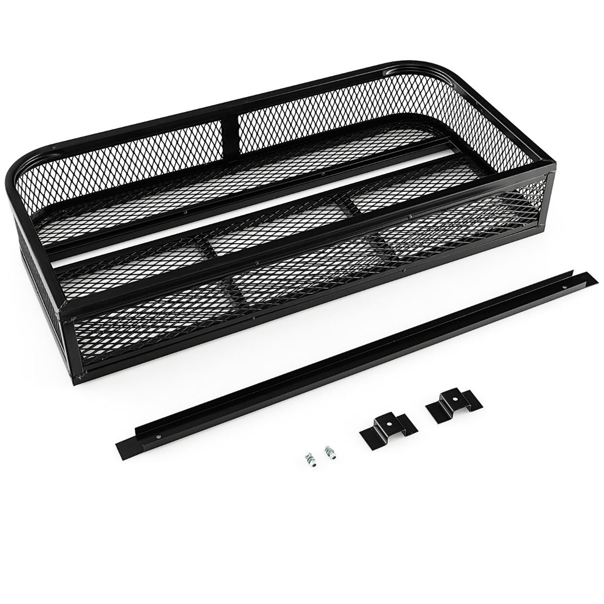 Coast Metall-Frontkorb für Mountainbikes – Gitterdesign – Großer Stauraum – Schwarz 92 x 44 x 16,5 cm
