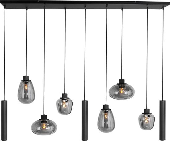 Steinhauer - Pendelleuchte - Reflexion - schwarz - Glas Metall - Designleuchte - E27_GU10 - 3796ZW