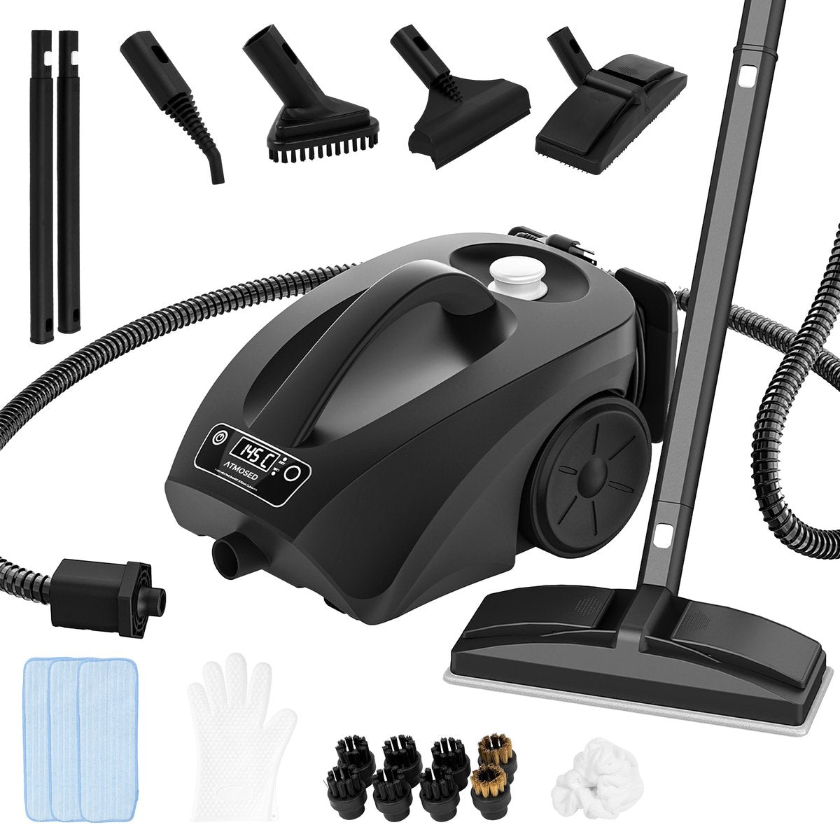 Atmosed AS-2 Dampfreiniger – 1650 W – 4 bar – 2,5 l – mit 20 Zubehörteilen