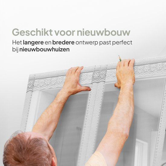 O'DADDY Türvorhang Deluxe FIBER - Magnetischer Fliegengitter - Für Neubau und Standardtüren - Einfache Installation - Weißer Insektenschutz - 85x205 cm