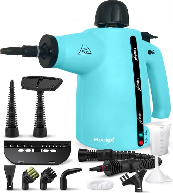 Spalax 14-in-1 Dampfreiniger - 3,5 Bar Handdampfreiniger - Fleckenreiniger - Dampfreinigung von Boden, Sofa, Teppich und Kleidung - Handdampfer - Teppichreiniger - 1050W - 350 ML