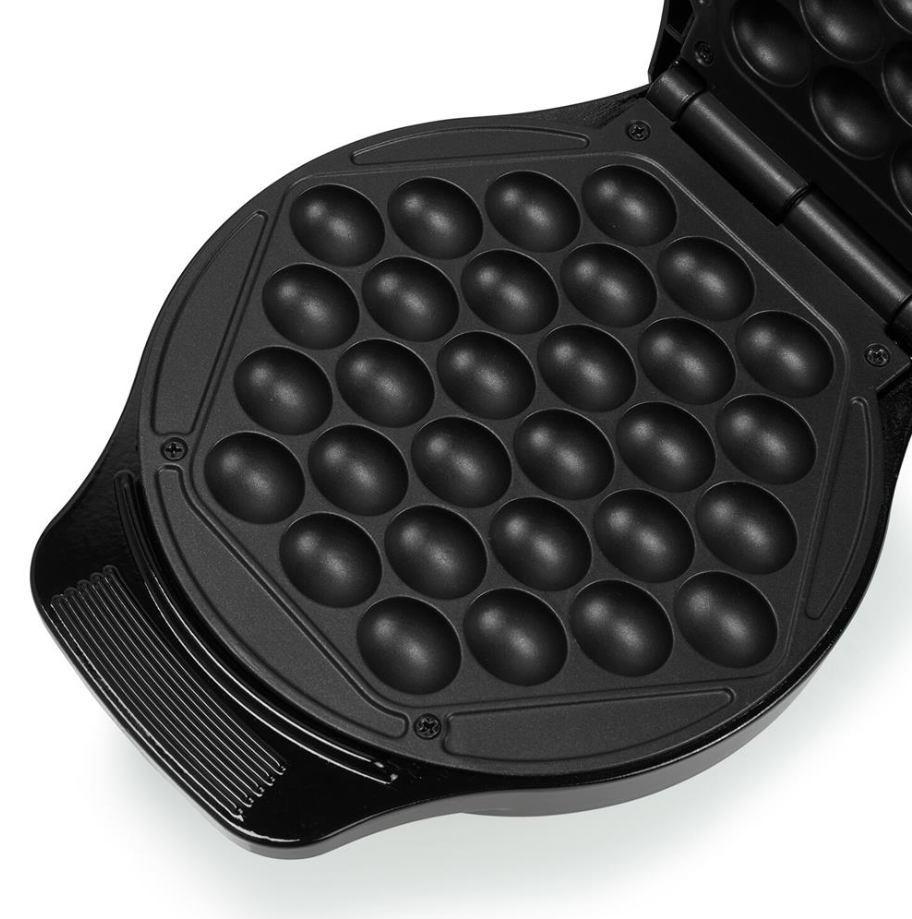Princess Bubble-Waffeleisen – Sechseckige Bubble-Waffeln – 18 cm Backfläche – Schwarz