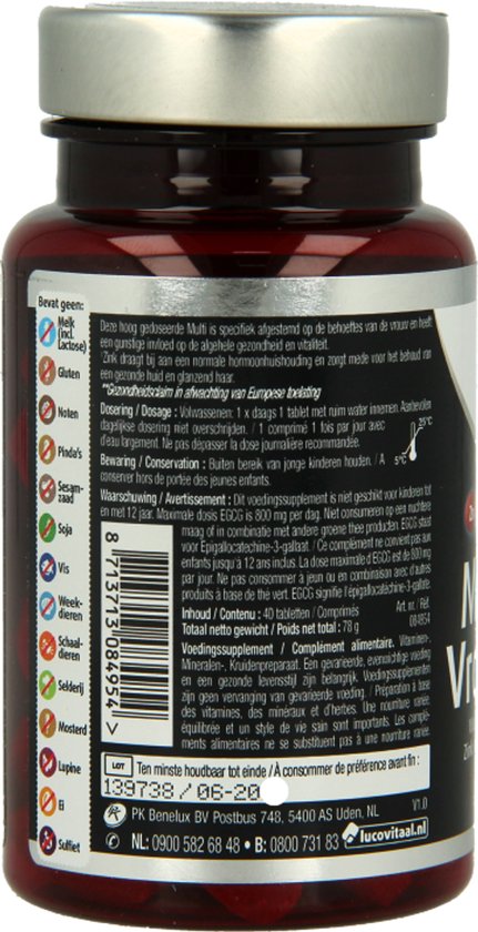 Lucovitaal Multi Frau Komplett 50+ mit Ginkgo Biloba, 40 Kapseln