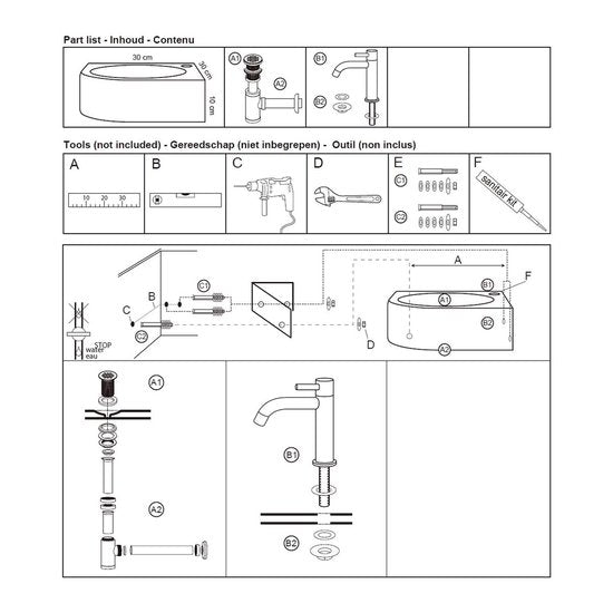 DIFFERNZ CLEO BRUNNEN SET 30X30X10CM BOMBAI BL