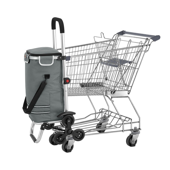 Juskys Foldable Stair Runner Einkaufstrolley 56L - Grau - 98×37×43 cm