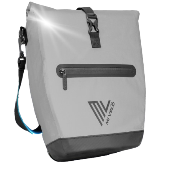 Mivelo 2-in-1 Packtasche für Gepäckträger Capax 25L - Wasserdicht - 58 x 24/32 x 16 cm - Voll reflektierend