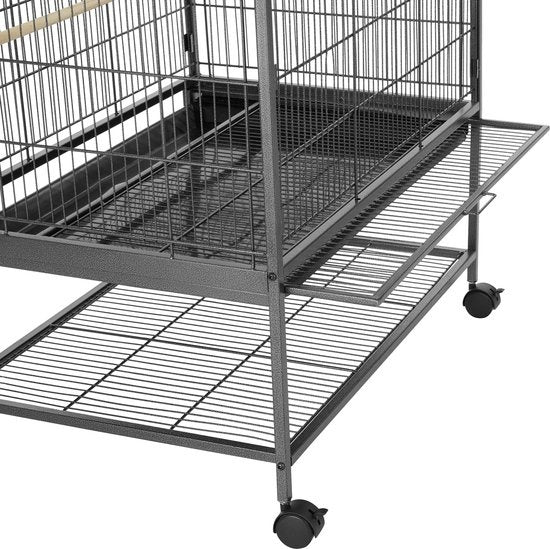 tectake - Großer Vogelkäfig, Voliere 131cm hoch - 402287