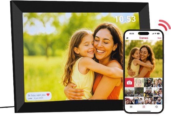 Umbrion Digitaler Bilderrahmen – Frameo – HD – 10,1 Zoll – 32 GB
