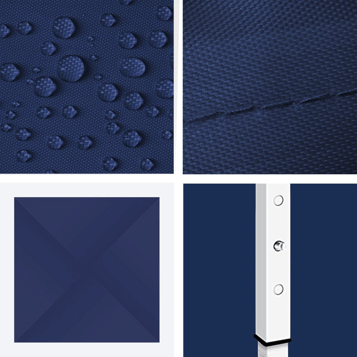 LifeGoods Partyzelt - Pavillon - 3x3 m - faltbar - wasserdicht - mit Rädern - blau