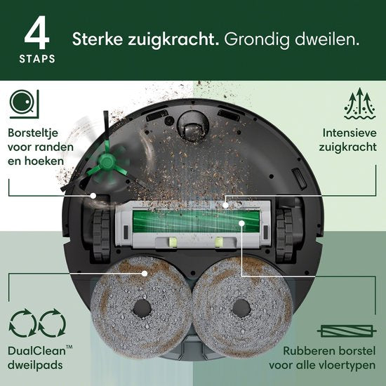 iRobot Roomba® Plus 405 Combo Roboter + Autowash™-Dockingstation – Roboterstaubsauger mit Wischfunktion – Schwarz – G1850