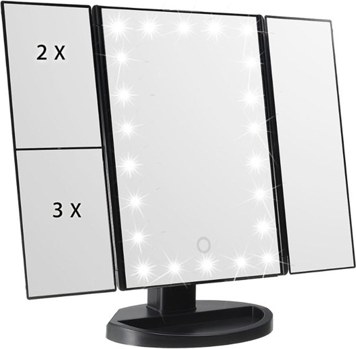 Fuegobird - Spiegel - mit LED-Beleuchtung - Make-up-Spiegel - Schwarz