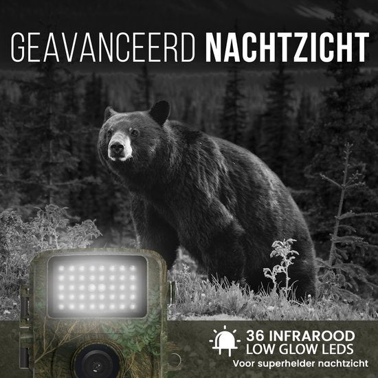 Strex - Wildtierkamera - mit Nachtsicht - 16MP - 1080P Full HD - Wasserdicht - Jagdkamera - Camouflage