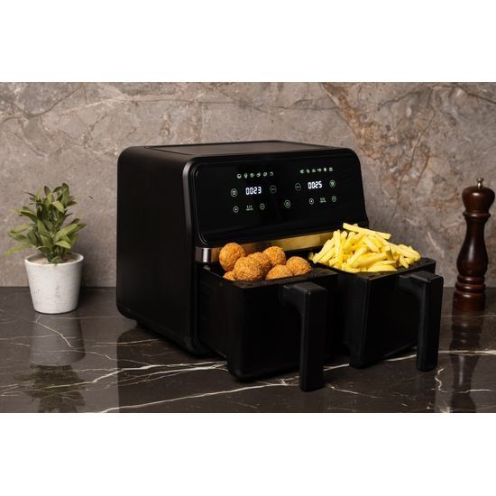 NEXXT CO231025 - Airfryer - Schwarz - 2200 W - Anzahl der Frittierkörbe: 2 - 4L-4L