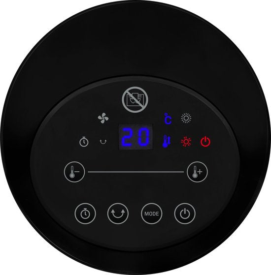 VONROC Elektroheizung - Heizlüfter - 1200W/1800W - Keramik - 3 Einstellungen - Thermostat - Timer - LED-Anzeige - Swing-Funktion - inkl. Fernbedienung - 20m2