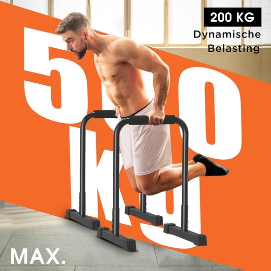 DH FitLife Dip Bars | Dip Bar & Adjustable Dip Station 80-90 cm | Parallettes für Calisthenics und Krafttraining | Stabil und sicher | Indoor und Outdoor Fitness Equipment