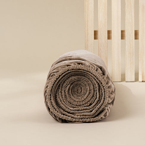 Sjumo Splittopper Spannbetttuch Seidenglatt - 200 x 210/220 cm - Zeitlos Taupe