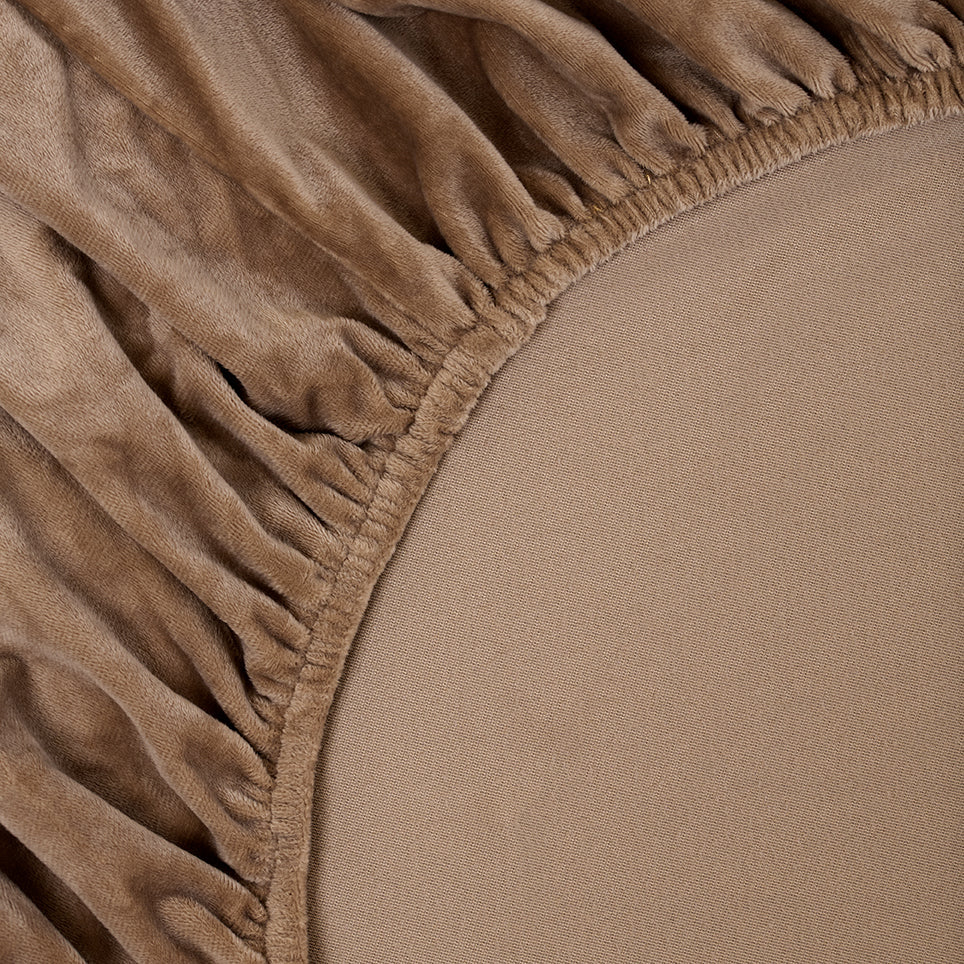 Sjumo Splittopper Spannbetttuch Seidenglatt - 200 x 210/220 cm - Zeitlos Taupe