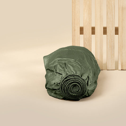 Sjumo - Tencel Satin Spannbetttuch - 90x200 cm - Salbei Grün Tencel & Baumwollsatin - Hochglanz & Seidenweich - Antiallergisch & Atmungsaktiv - Komfort in Luxushotelqualität