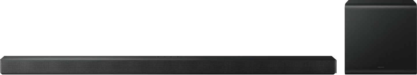 Samsung - Q-Series Soundbar & Wireless Subwoofer - HW-QS700F - Cinematic Dolby Atmos - Q-Symphony & SpaceFit Sound - Schwarzes Metall & Kunststoff