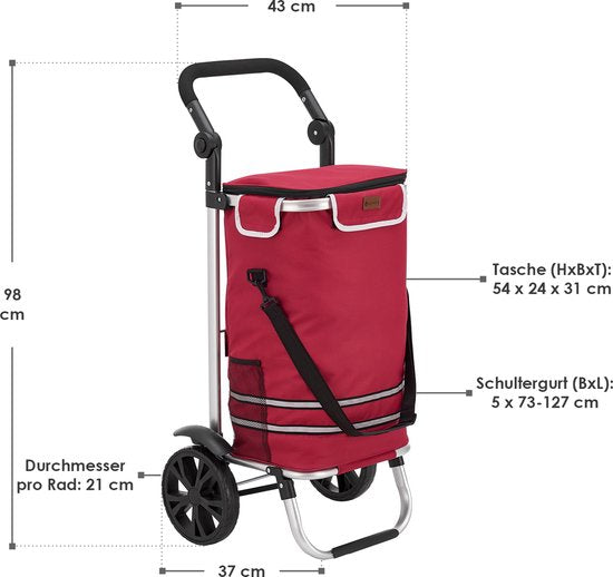 Einkaufswagen 3in1 - 56L - Rot