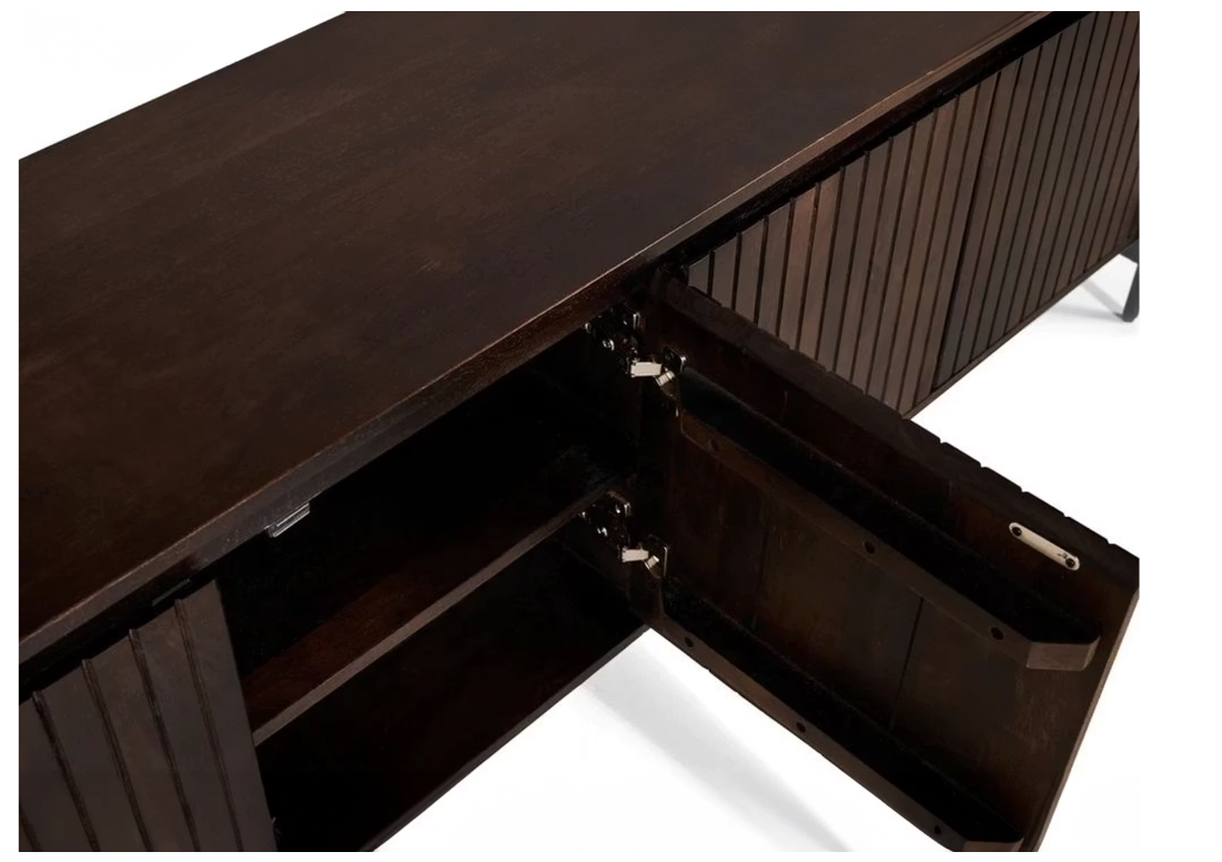 Multifurn - TV-Möbel 'Mokka' (200cm, Dunkelbraun)