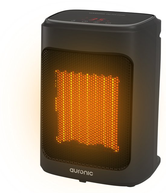Auronic Heizlüfter Digital - Keramik-Heizgerät - Tragbar - 2000W Heizgerät - Schwarz