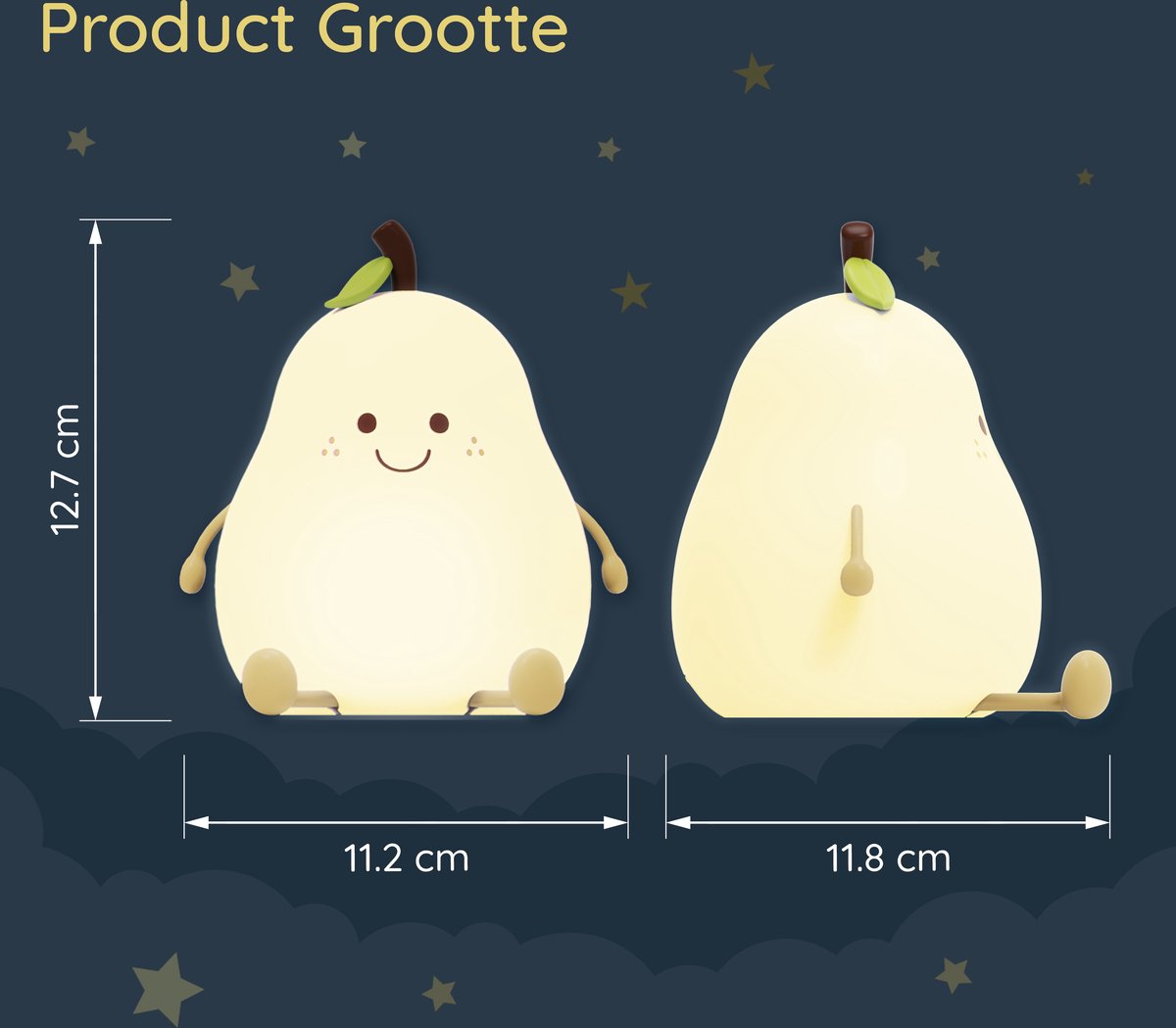 Sleepy Friends Kinder-Nachtlicht Bär - 8 Farben - USB aufladbar - dimmbar - 95x97x100mm